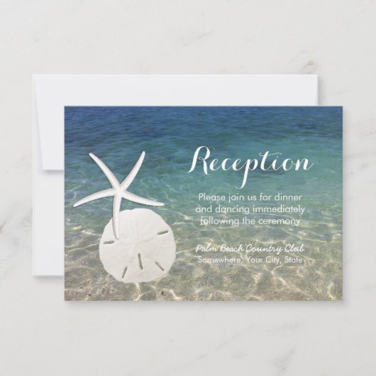 Invitation Réception-Mariage sur la Plage Étoile de Mer & San (Devant)