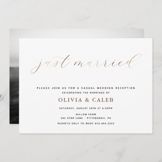 Invitation Réception Mariée (Devant / Derrière)