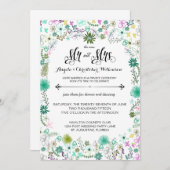 Invitation Réception Mini Fleurs Seulement Après Mariage Invi (Devant / Derrière)