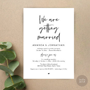 Invitation Réception minimaliste moderne, Nous nous marions