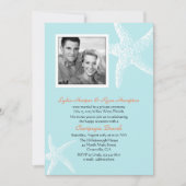 Invitation Réception Modèle photo Starfish Bleu Clair Uniquem (Devant)