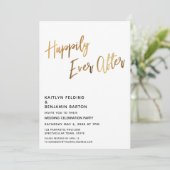 Invitation Réception Moden Happily Ever After Gold (Debout devant)