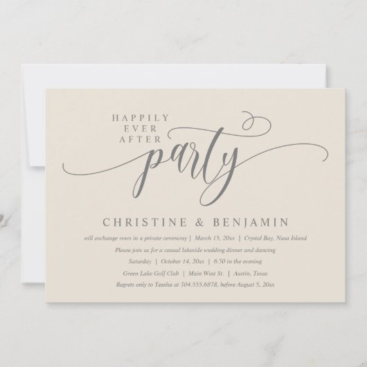 Invitation Réception Moderne Boho pour un Mariage Heureux Éte (Devant)