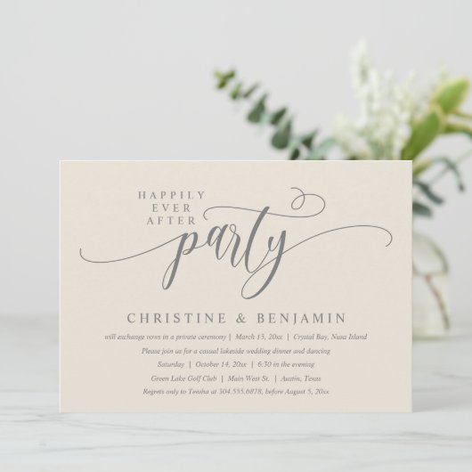 Invitation Réception Moderne Boho pour un Mariage Heureux Éte (Debout devant)