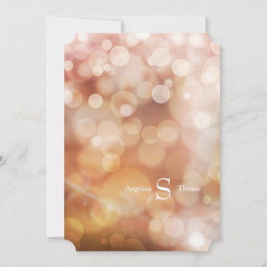 Invitation Réception moderne Bokeh Sparkle Twinkle Couples Do (Dos)