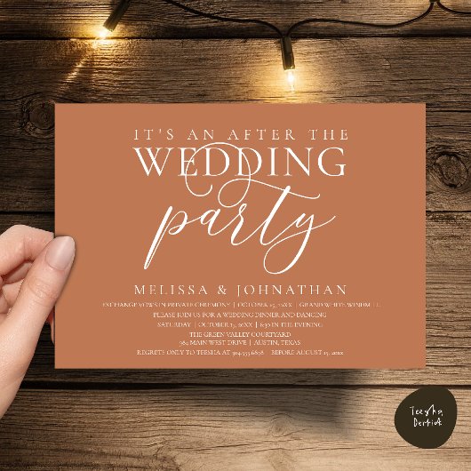 Invitation réception moderne, C'est une fête après le mariage