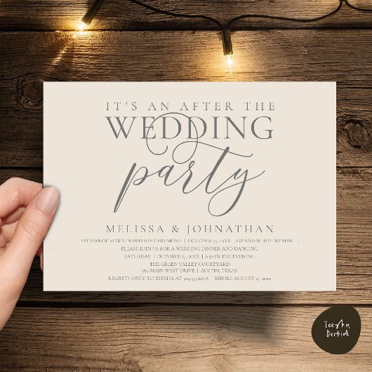 Invitation réception moderne, C'est une fête après le mariage
