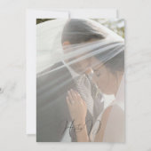 Invitation Réception Moderne Chic Seul Mariage Noir (Dos)