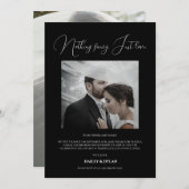 Invitation Réception Moderne Chic Seul Mariage Noir (Devant / Derrière)