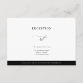 Invitation Réception Moderne de Calla Simple Noir et Blanc (Devant)