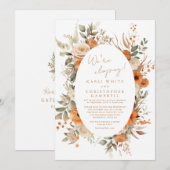 Invitation Réception Moderne Elégante Automne Floral Elopemen (Devant / Derrière)