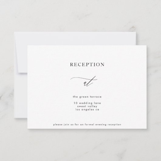 Invitation Réception moderne en noir et blanc simple (Devant)