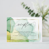 Invitation Réception moderne Encre et verdure et dorures (Debout devant)