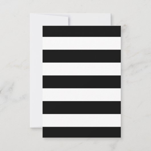 Invitation Réception moderne Faux Gold Black White Stripe Not (Dos)