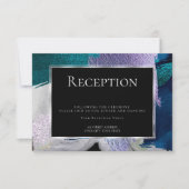 Invitation Réception | Moderne Faux Metallic Turquoise Violet (Devant)