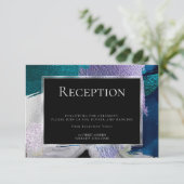 Invitation Réception | Moderne Faux Metallic Turquoise Violet (Debout devant)