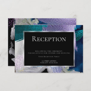 Invitation Réception   Moderne Faux Metallic Turquoise Violet