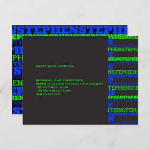 Invitation Réception moderne fraîche Stephen de Mitzvah de