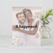 Invitation Réception Moderne Gras Juste Marié À La Mode (Debout devant)