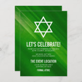 Invitation Réception Moderne Green Grunge Bar Mitzvah (Devant / Derrière)