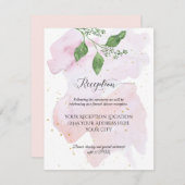 Invitation Réception moderne or Eucalyptus Mariage vert (Devant / Derrière)