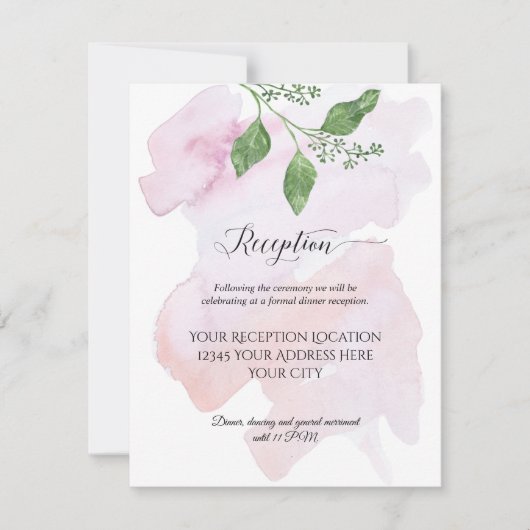 Invitation Réception Moderne Simple Eucalyptus Foliage Mariag (Devant)