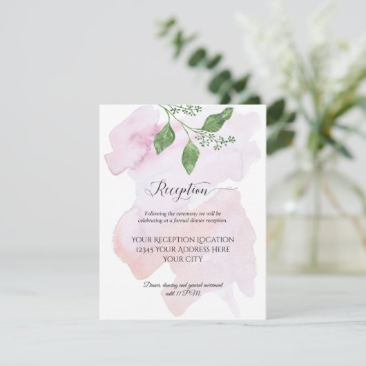Invitation Réception Moderne Simple Eucalyptus Foliage Mariag (Debout devant)