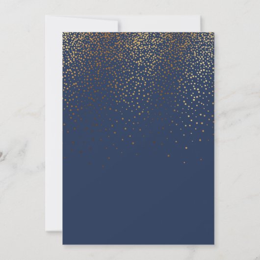 Invitation Réception Navy Happily Ever After avec confettis d (Dos)
