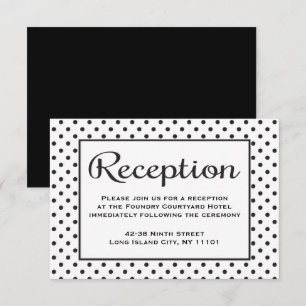 Invitation Réception Noir Et Blanc Mariage Événement à pois