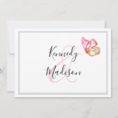 INVITATION RÉCEPTION NUMÉRIQUE PRINTEMPS ROSE ROSE BETTERFLY (Dos)