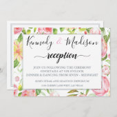 INVITATION RÉCEPTION NUMÉRIQUE PRINTEMPS ROSE ROSE BETTERFLY (Devant / Derrière)