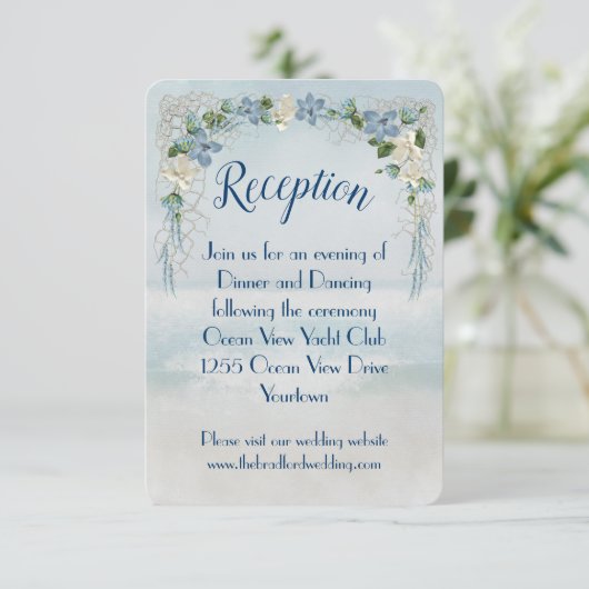 Invitation Réception Ocean Mariage Flower Arch (Debout devant)