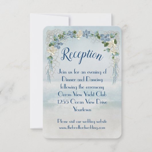 Invitation Réception Ocean Mariage Flower Arch (Devant)