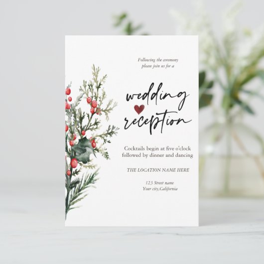 Invitation Réception Océanique Aux Fleurs Chics (Debout devant)