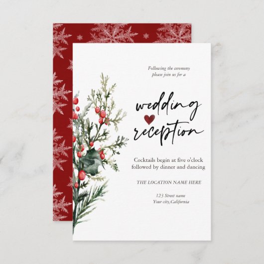 Invitation Réception Océanique Aux Fleurs Chics (Devant / Derrière)