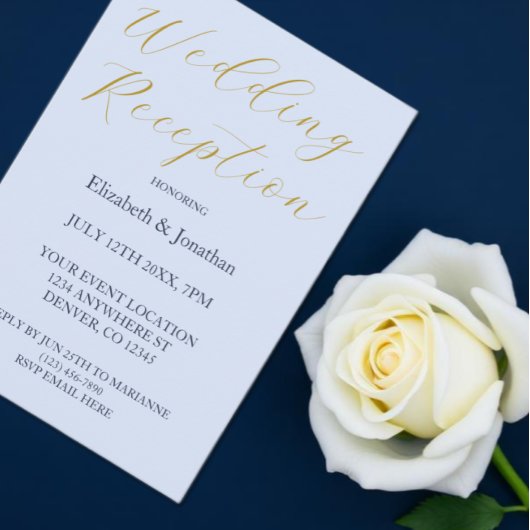 Invitation Réception Opulente De Mariage Bleu