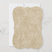 Invitation Réception Palest Gold Tan Damask Seulement (Dos)