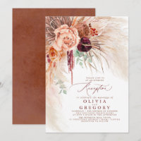 Réception Pampas Grass Floral Bourgogne Terracotta