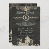Invitation Réception Paris Chalkboard Monogramme Typographie (Devant / Derrière)