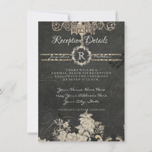 Invitation Réception Paris Chalkboard Monogramme Typographie (Devant)