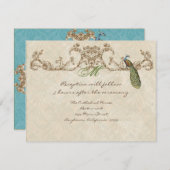 Invitation Réception Peacock & Etchings vintage (Devant / Derrière)
