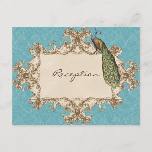 Invitation Réception Peacock & Etchings vintage (Dos)