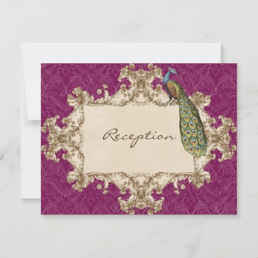 Invitation Réception Peacock & Etchings vintage (Dos)
