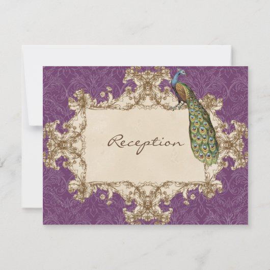 Invitation Réception Peacock & Etchings vintage (Dos)