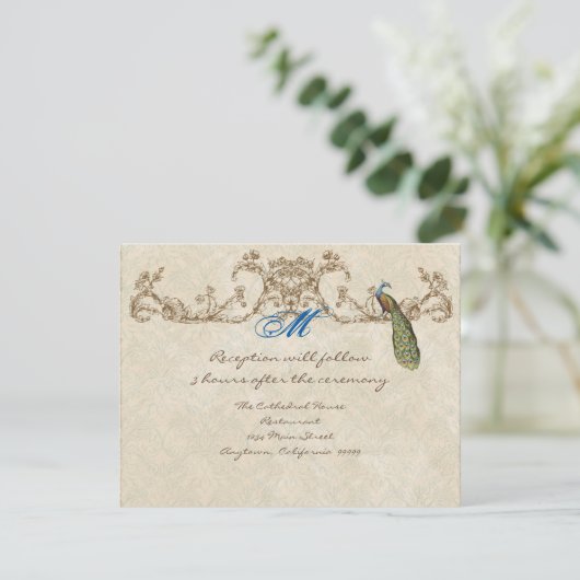 Invitation Réception Peacock & Etchings vintage (Debout devant)