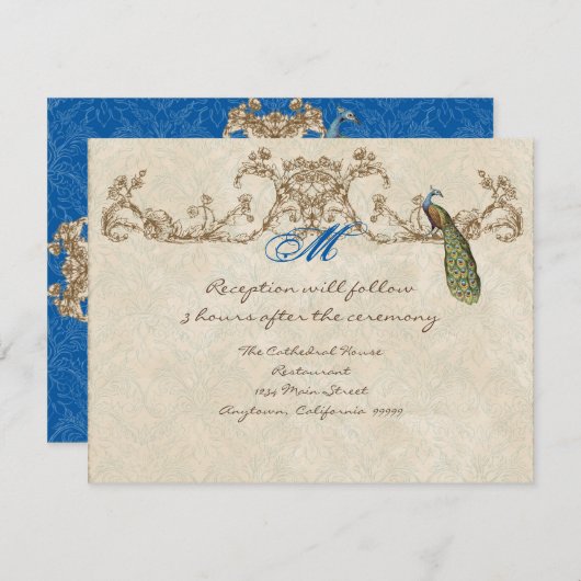 Invitation Réception Peacock & Etchings vintage (Devant / Derrière)