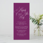 Invitation Réception photo Deep Plum Happily Ever After (Debout devant)