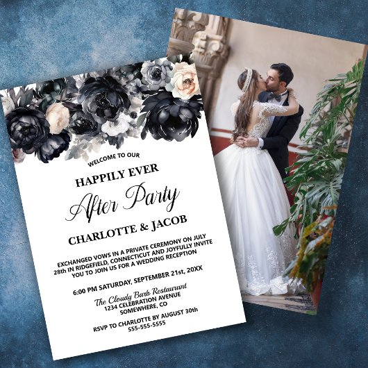 Invitation Réception photo du Mariage de l'Elopement Floral n