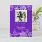 Invitation Réception photo Feuille de l'Hibiscus violet uniqu (Debout devant)