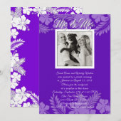 Invitation Réception photo Feuille de l'Hibiscus violet uniqu (Devant / Derrière)